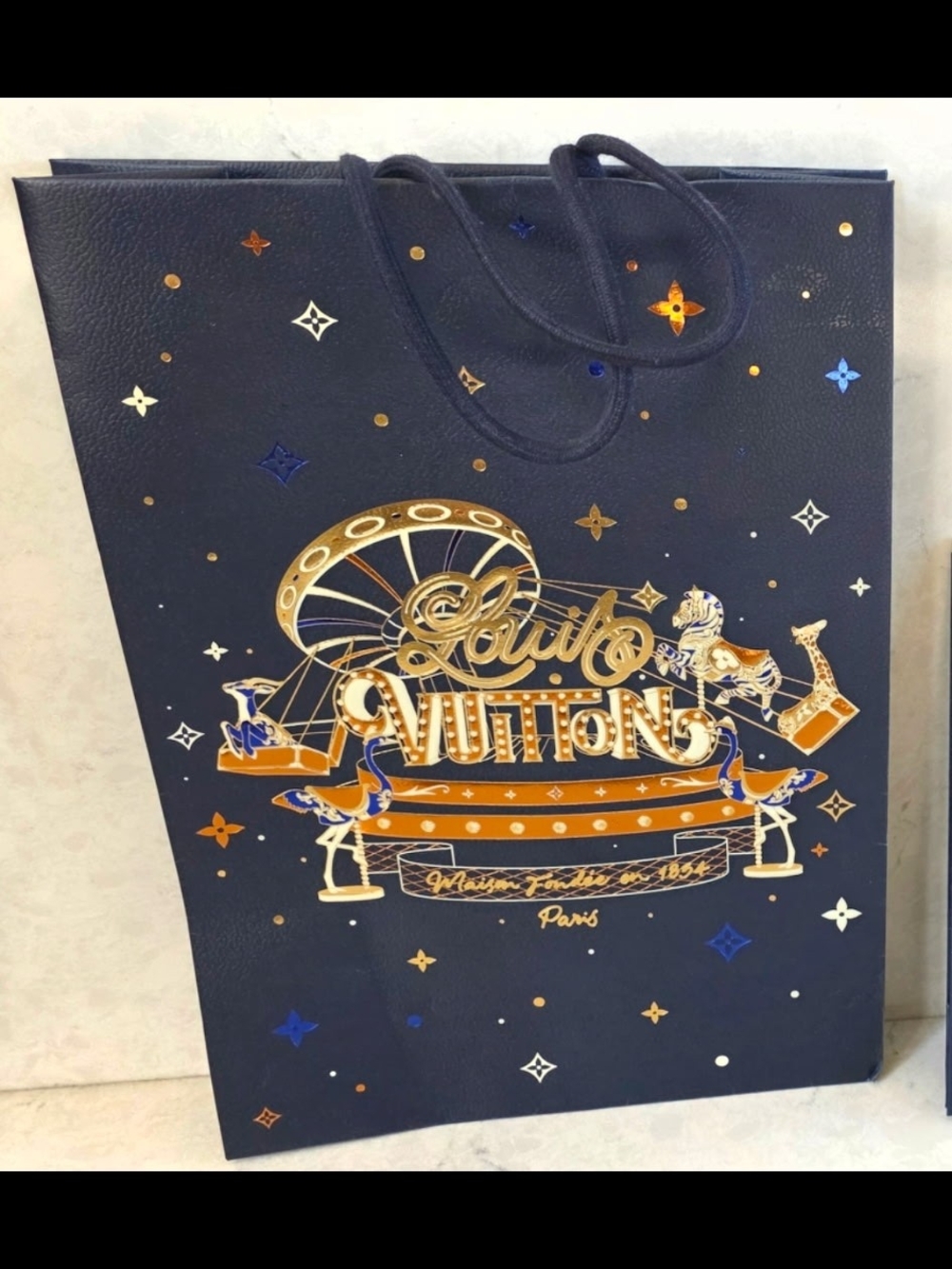 Louis Vuitton Navy Blue Branded Gift Bag